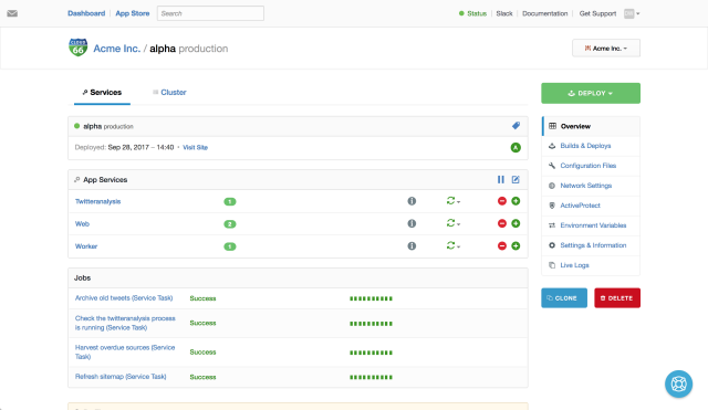 The Cloud 66 stack detail page